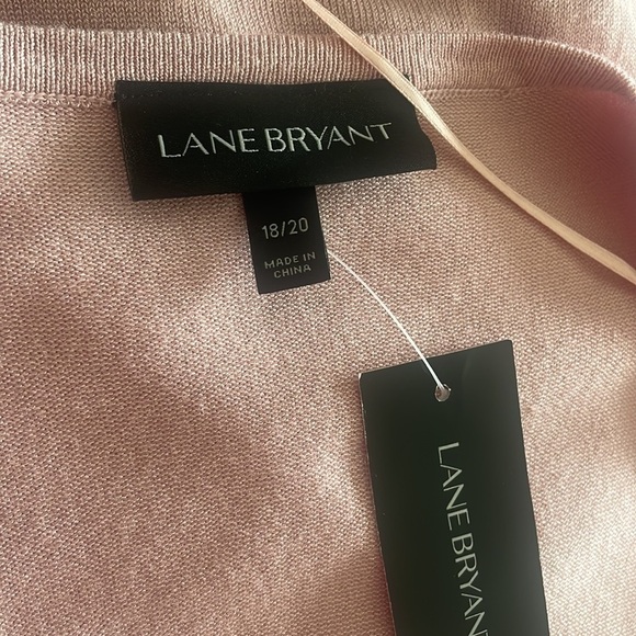 Lane Bryant Plus Sweater woman pale pink lace floral panel long sleeve New 18/20 - Picture 3 of 9